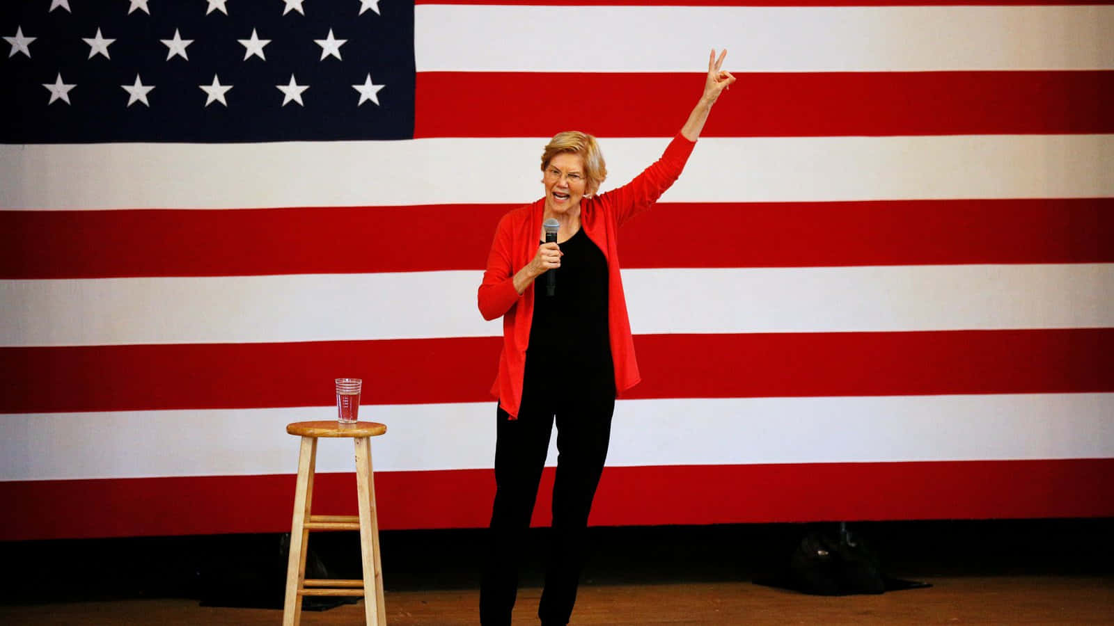 Elizabeth Warren With Peace Sign Picture