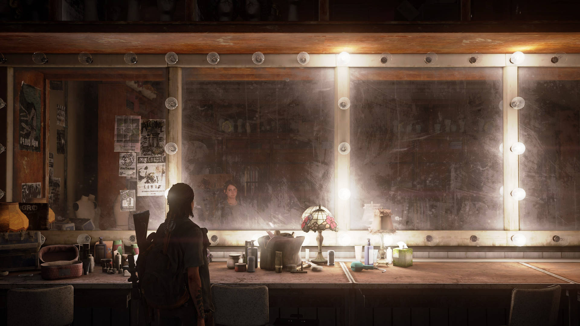 Ellie Looking At Reflection In The Last Of Us 4K Wallpaper