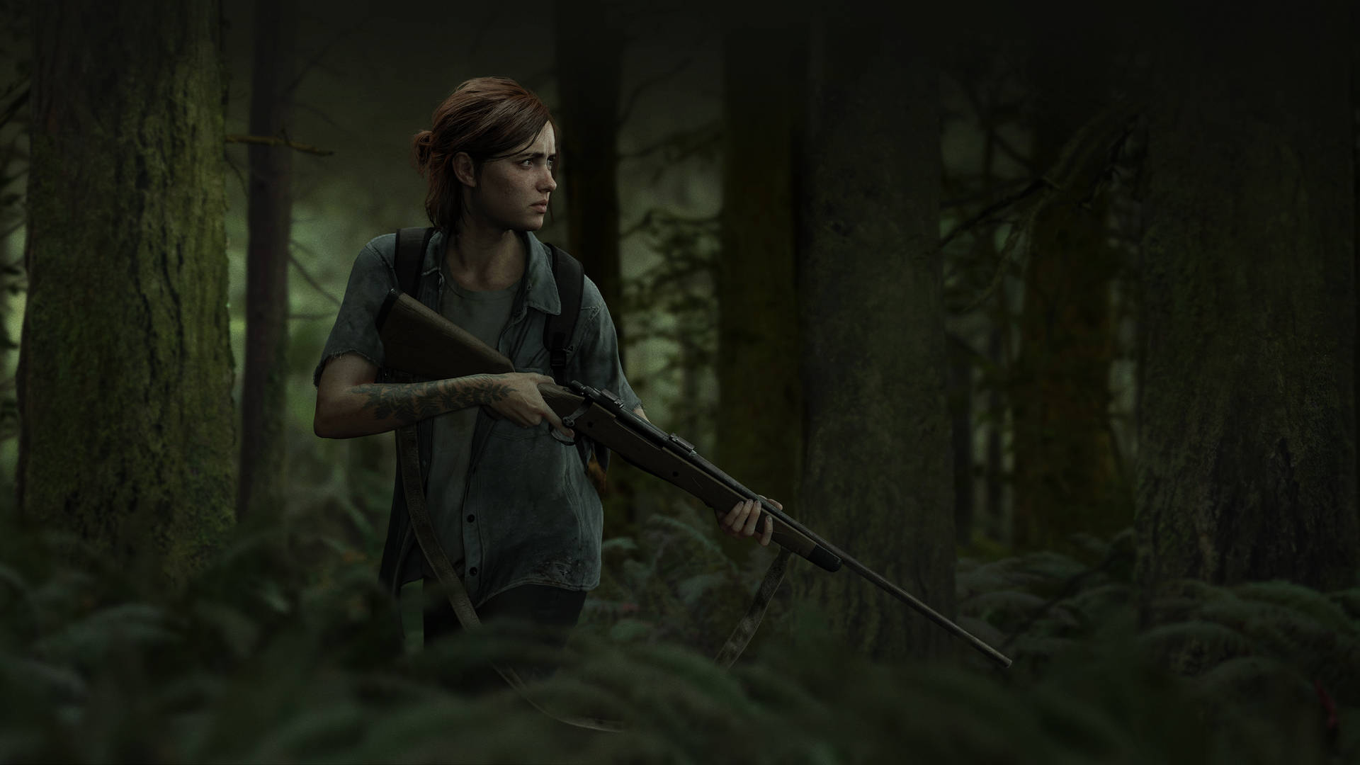 Ellie Aiming with Rifle - The Last Of Us 4k Wallpaper