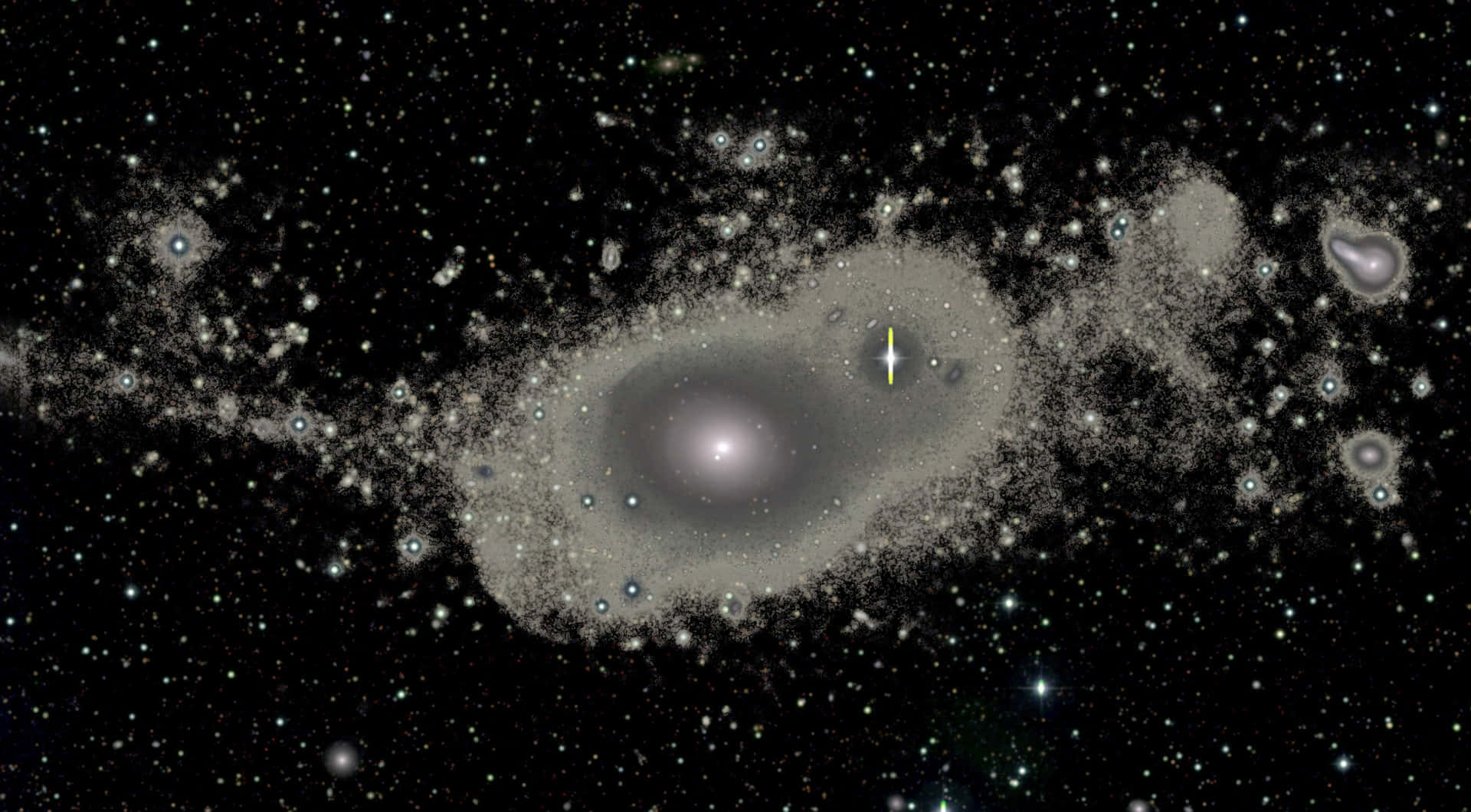 A Stunning View of the Elliptical Galaxy in Outer Space Wallpaper
