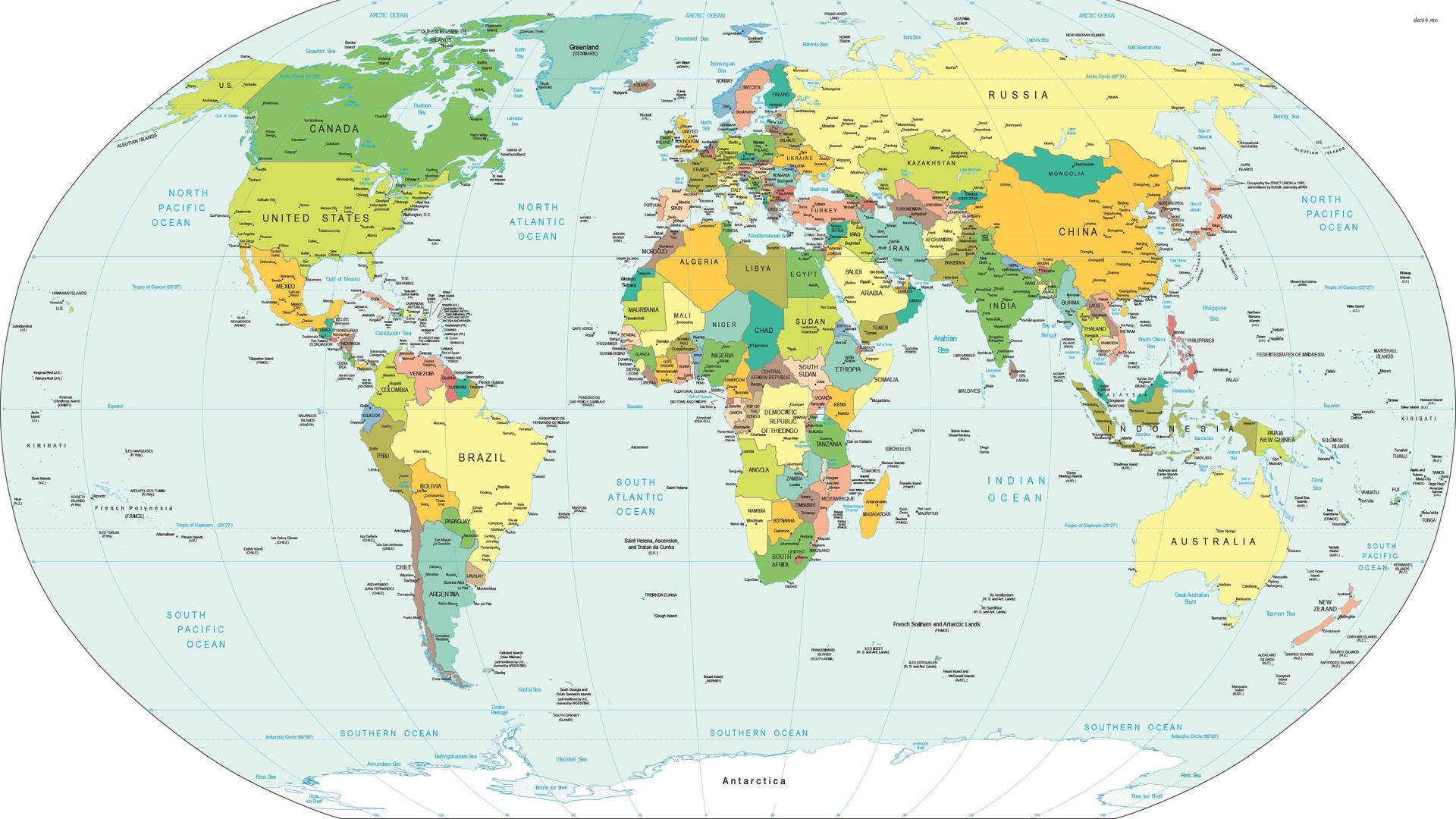 Elliptical World Map