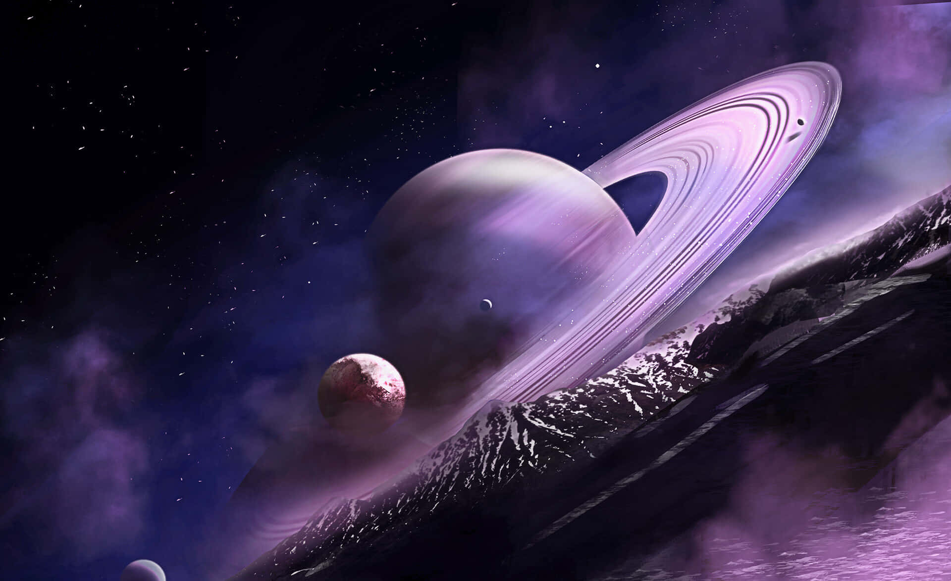Elmajestuoso Saturno En El Cielo Cósmico.