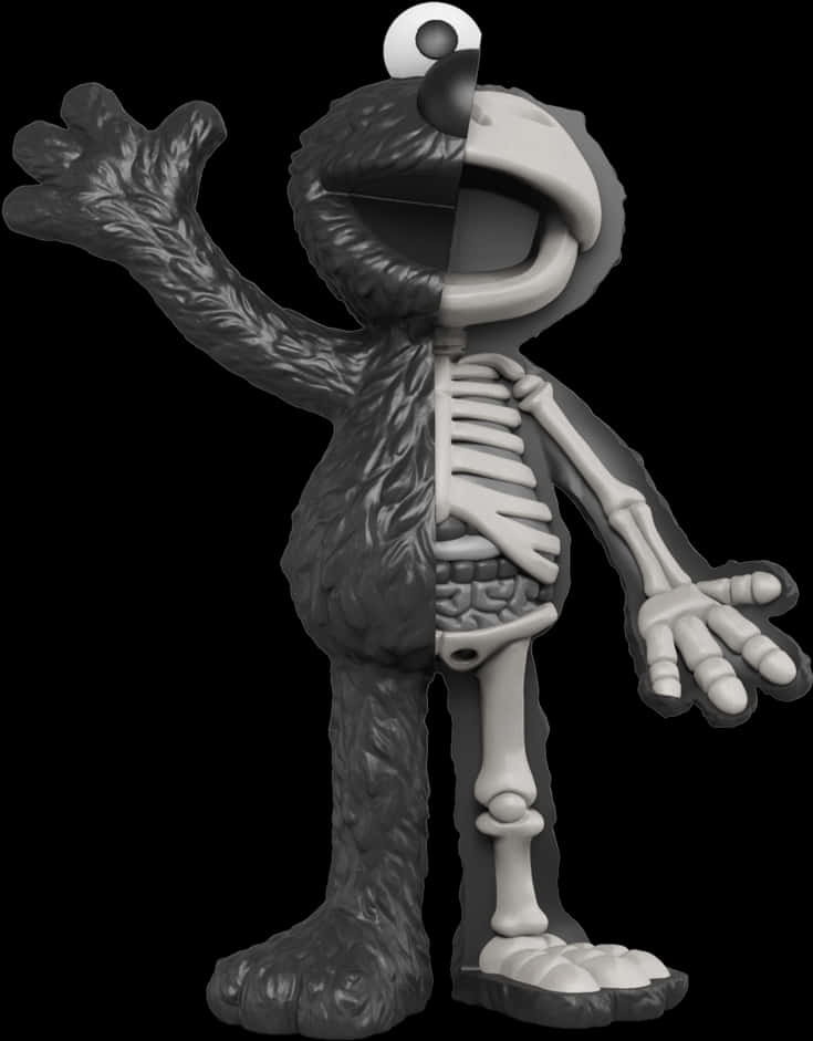 Elmo Anatomy Split View PNG