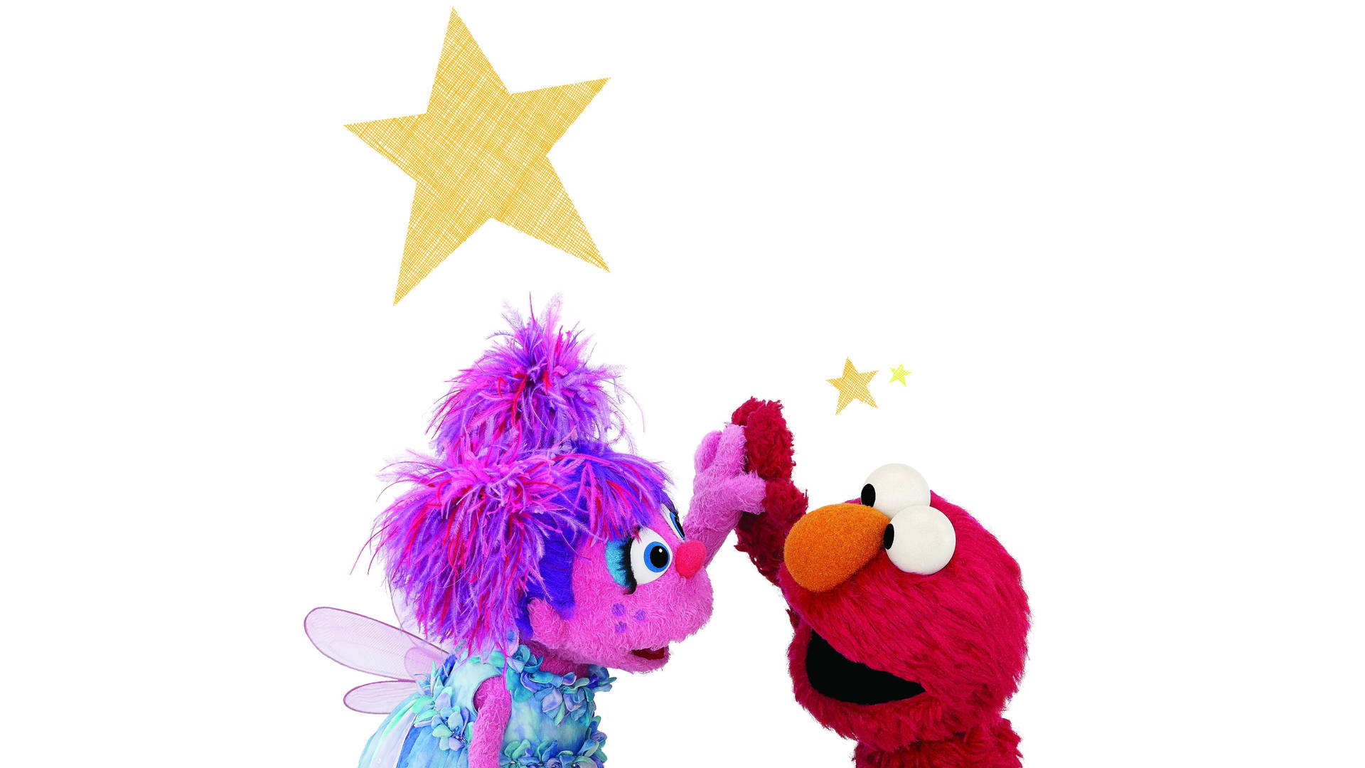 Elmo And Abby High Five Background