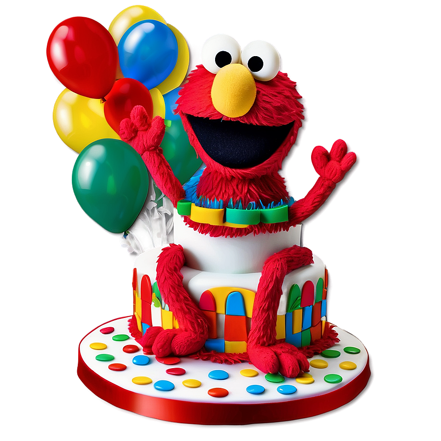 Elmo Birthday Cake Decor Png Khm28 PNG