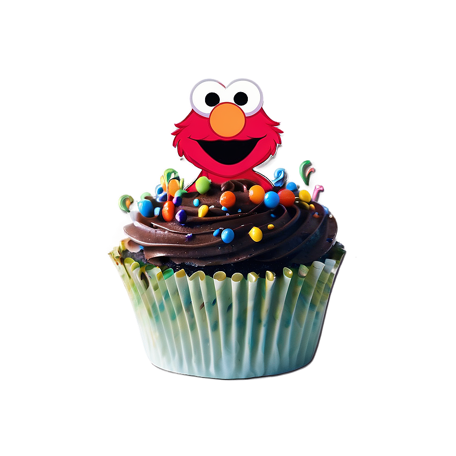 Elmo Birthday Cupcake Toppers Png Xho93 PNG