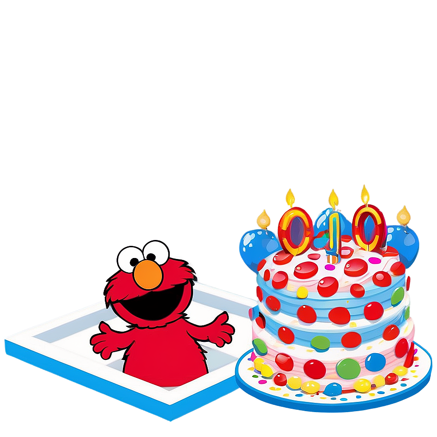 Elmo Birthday Invitation Card Png 06132024 PNG