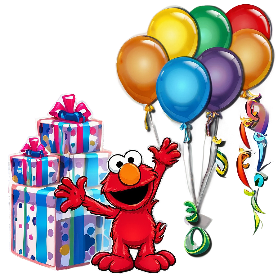 Elmo Birthday Invitation Card Png 06132024 PNG