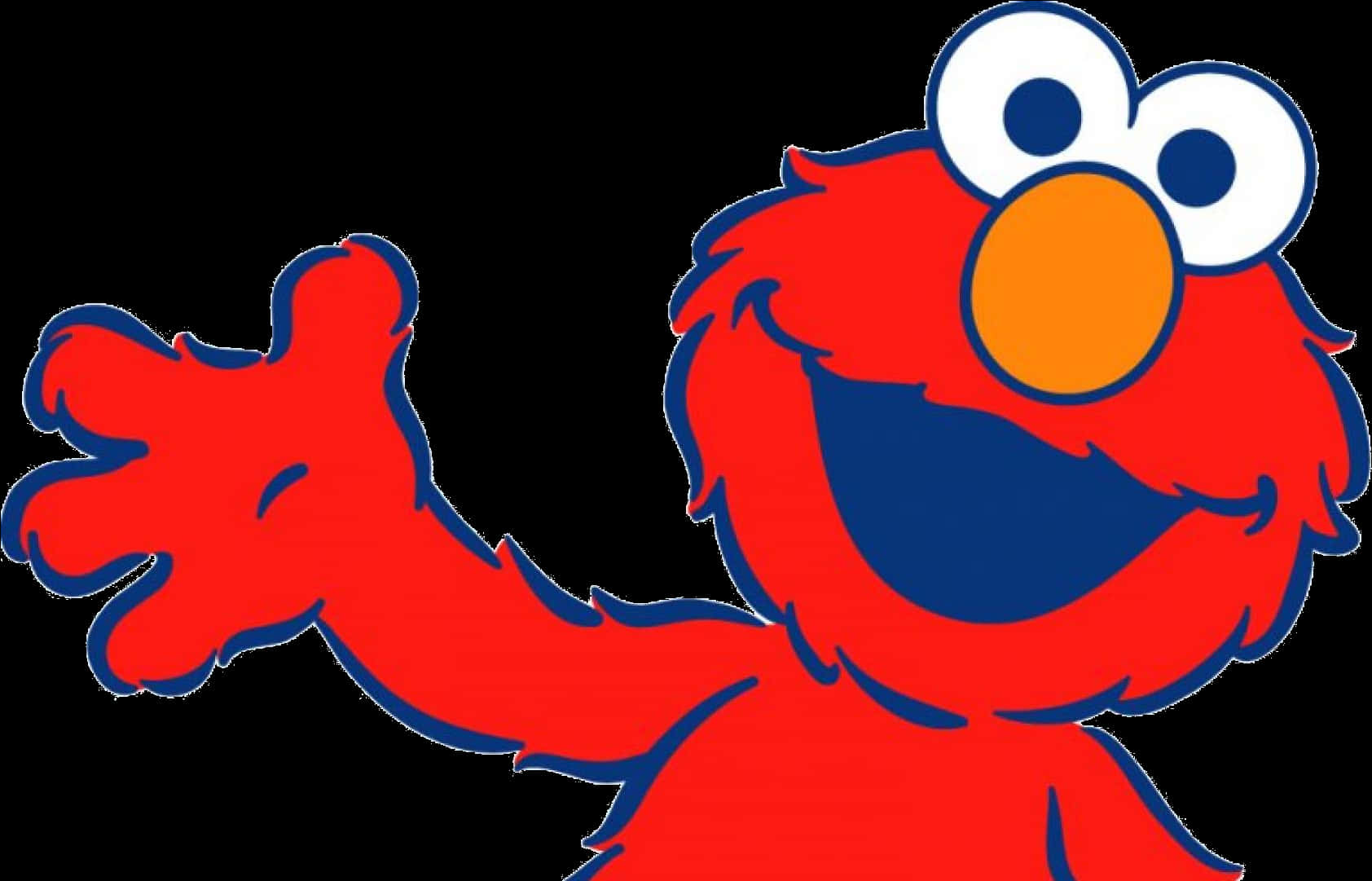 Elmo Cartoon Character Waving PNG