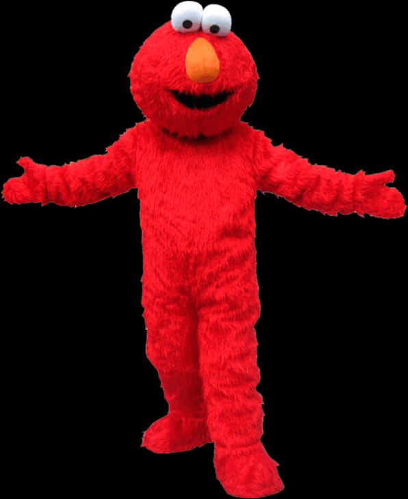 Elmo Character Isolatedon Black PNG