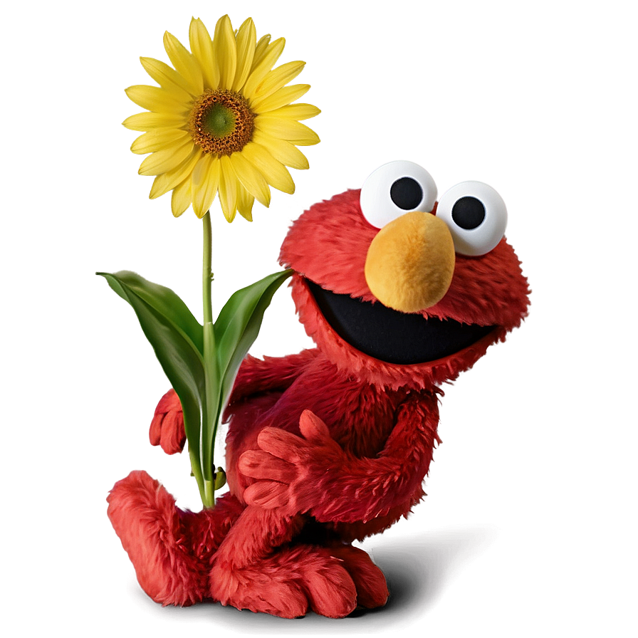Elmo Holding Flower Png Ypm35 PNG