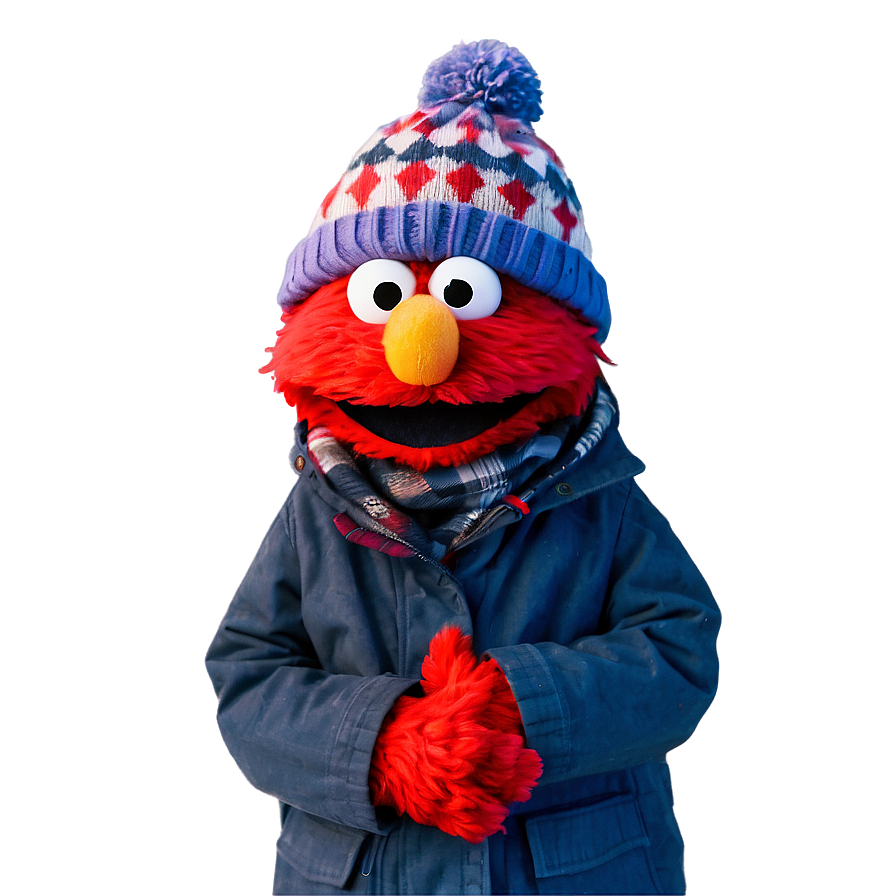 Elmo In Winter Clothes Png 05032024 PNG