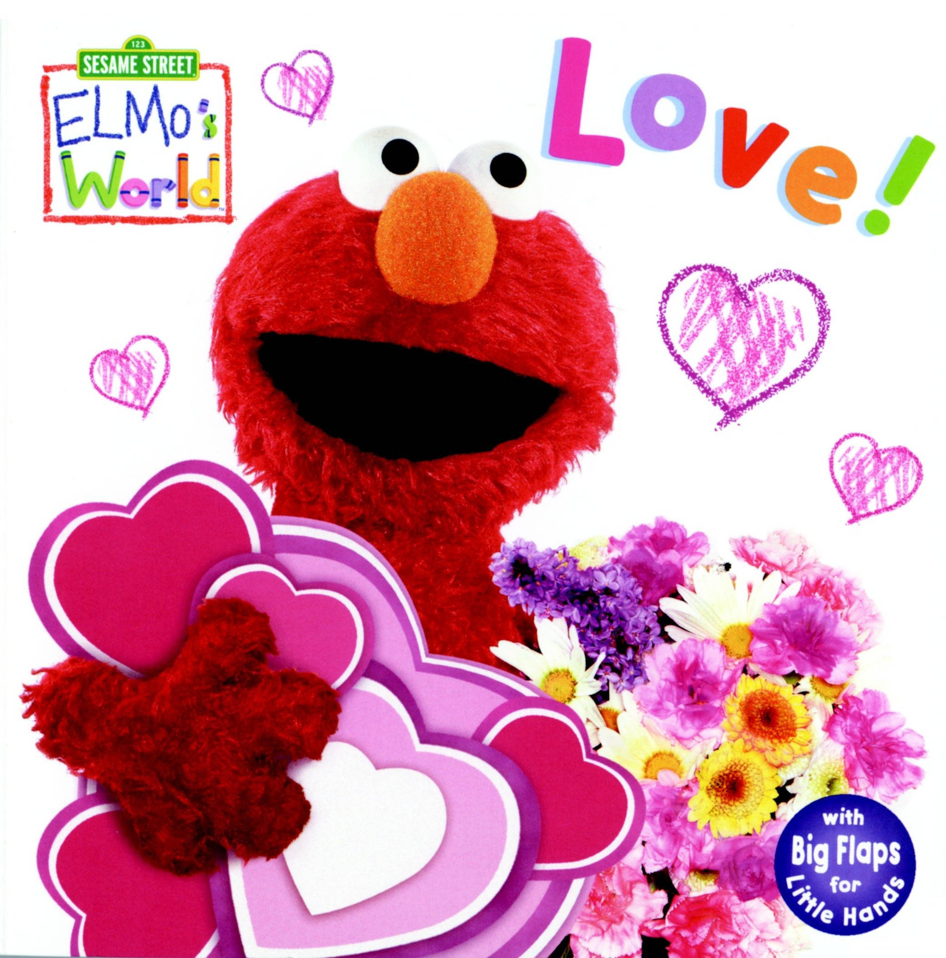 Elmo Love And Flowers Fan Art Wallpaper
