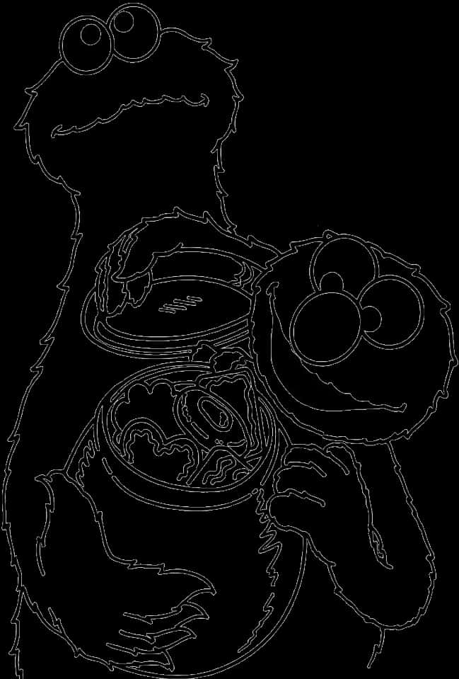 Elmo Outline Art PNG