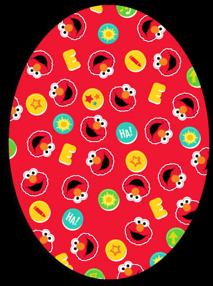 Elmo Pattern Red Background PNG