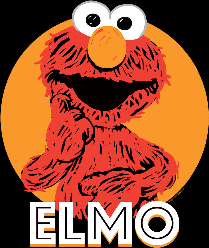 Download Elmo Portrait Orange Background | Wallpapers.com