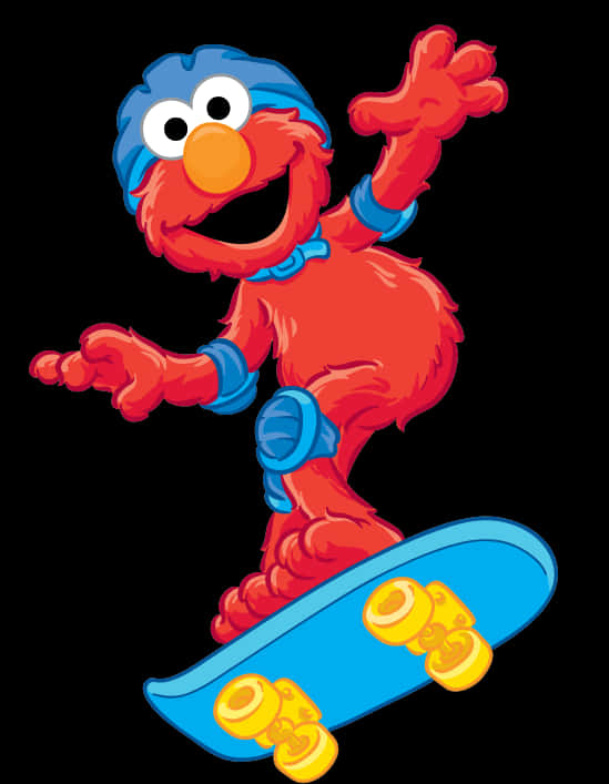 Elmo Skateboarding Fun PNG