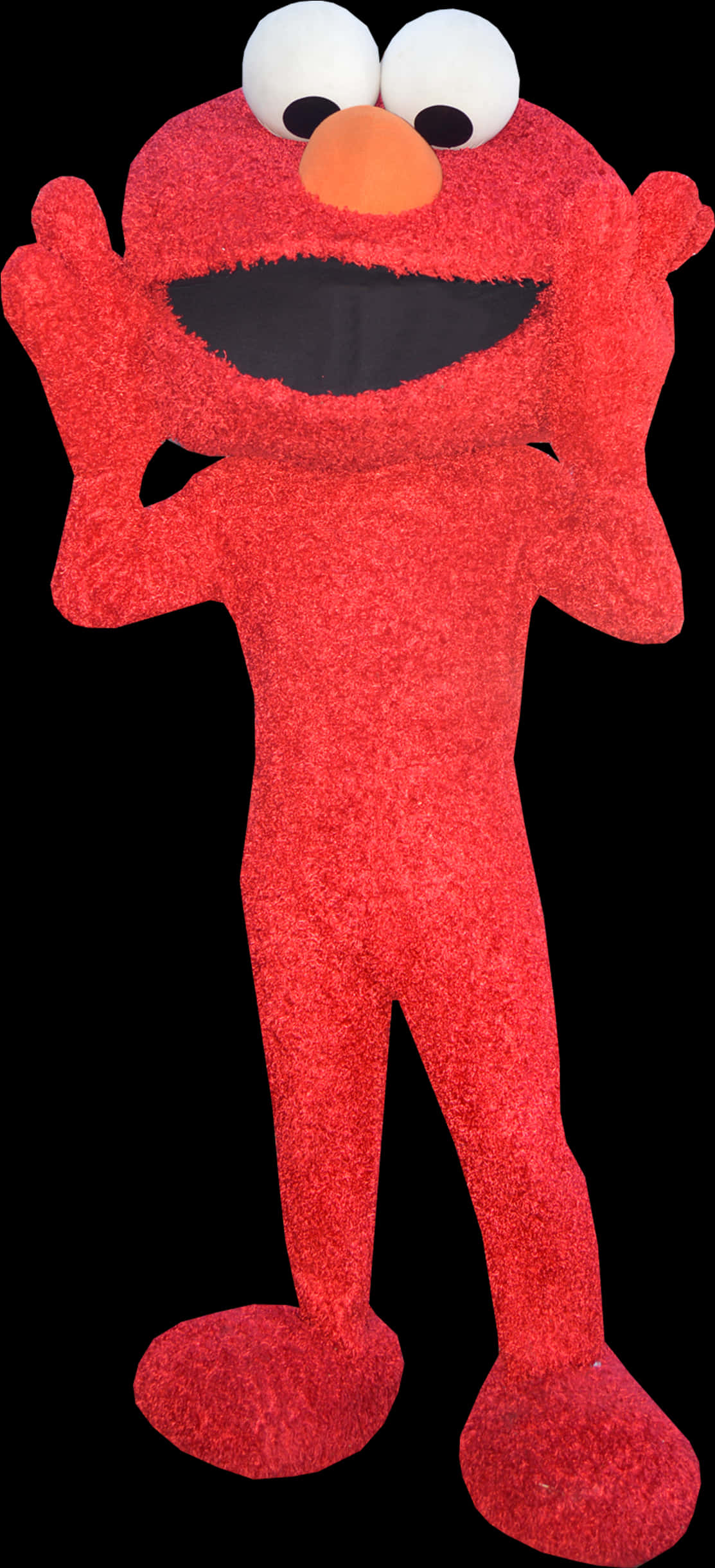 Elmo Standing Black Background PNG