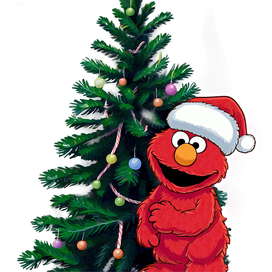 Download Elmo With Christmas Tree Png 67 | Wallpapers.com