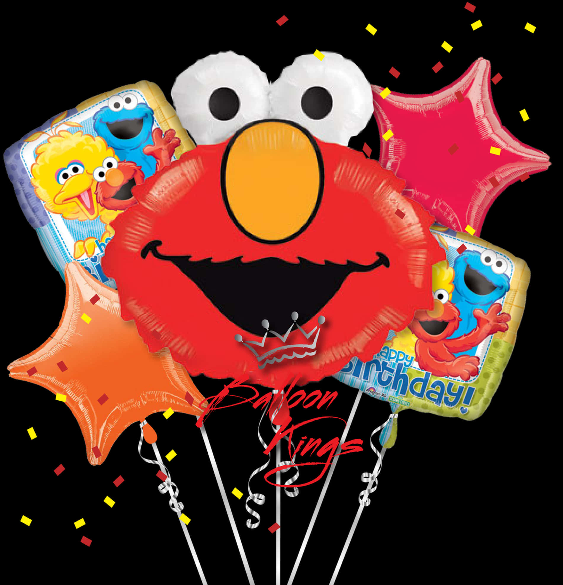 Elmoand Friends Birthday Balloons PNG