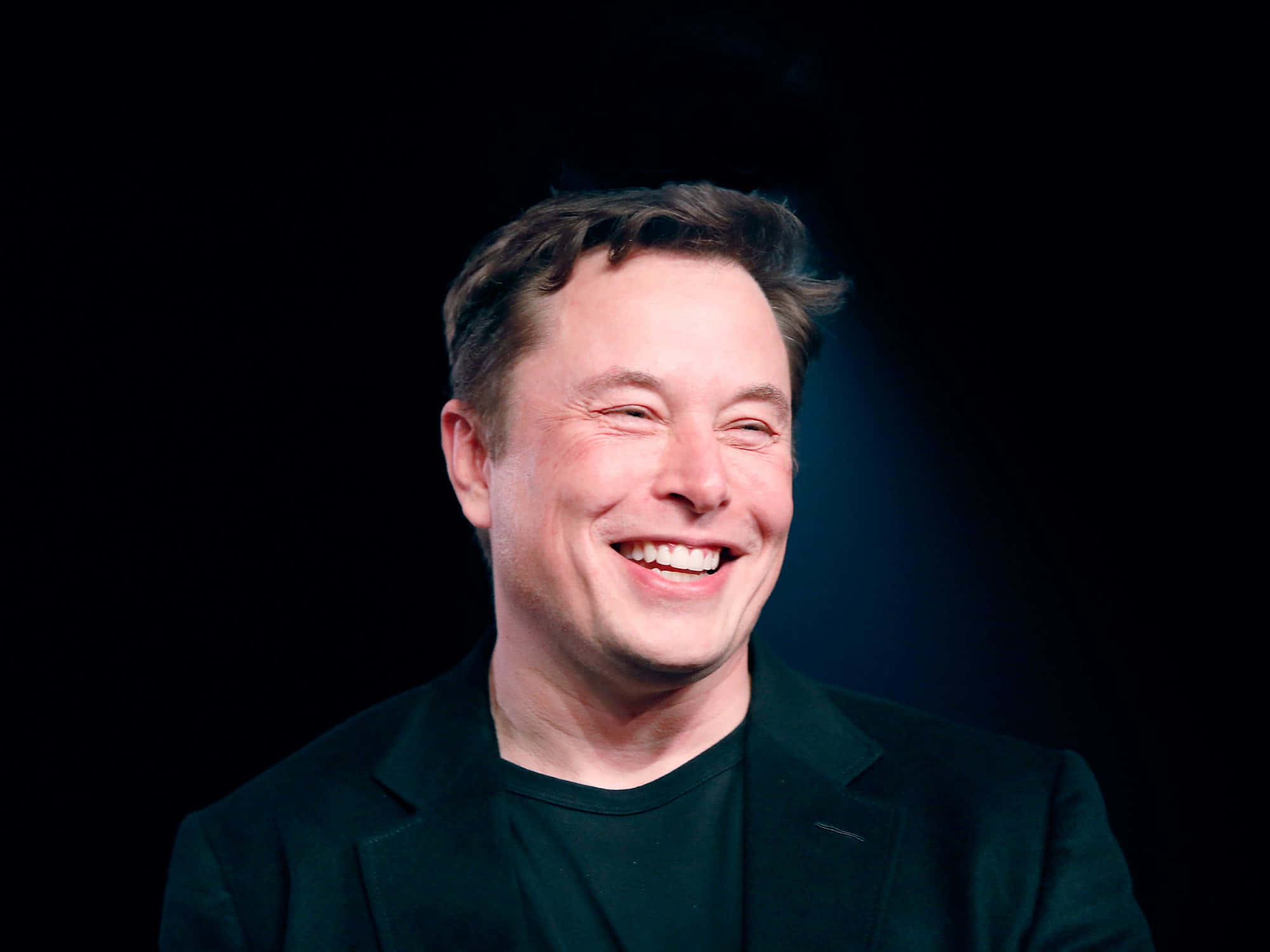 Elon Musk Against a City Skyline.