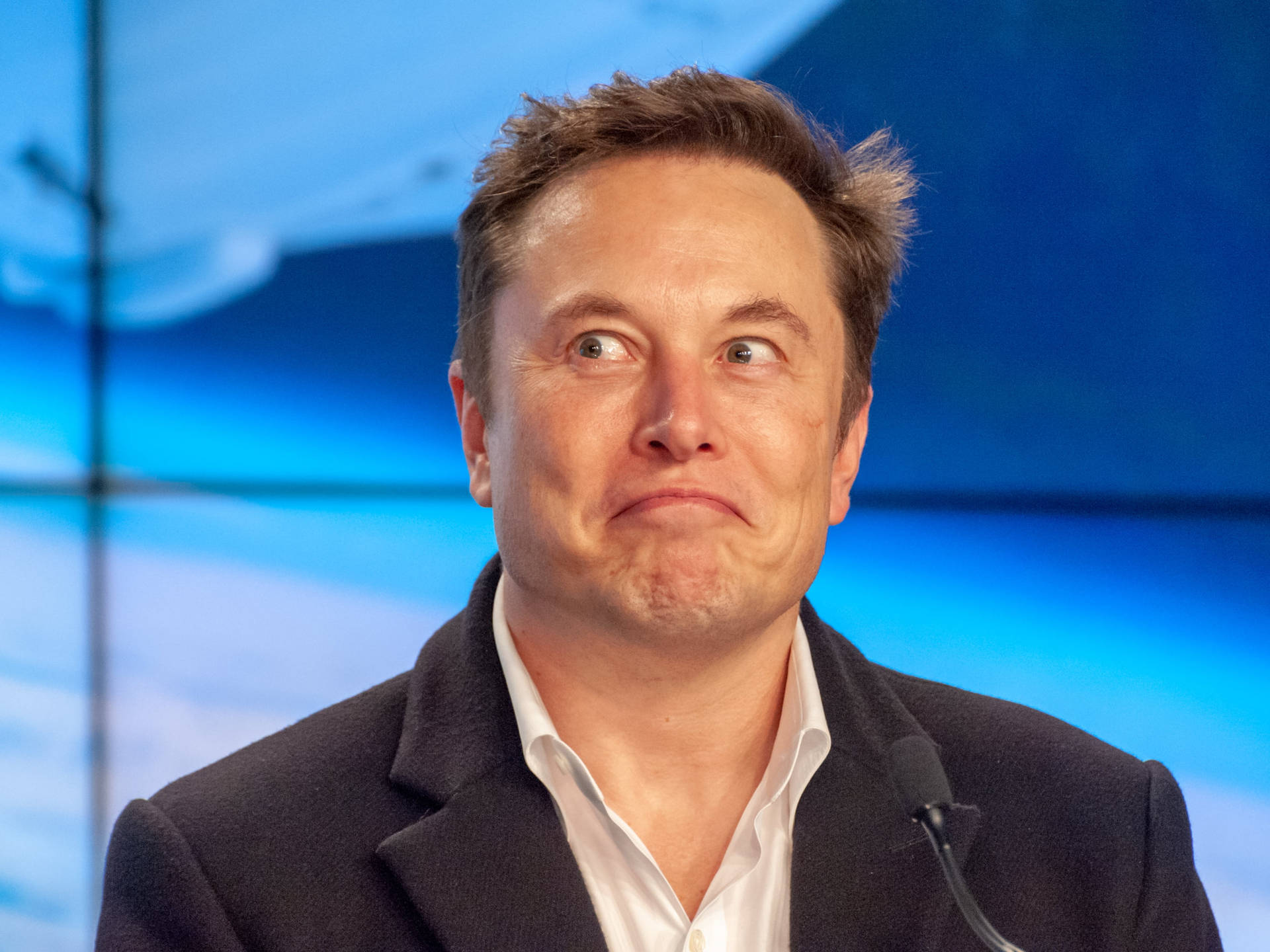 Elon Musk Dragon Press Con Wallpaper