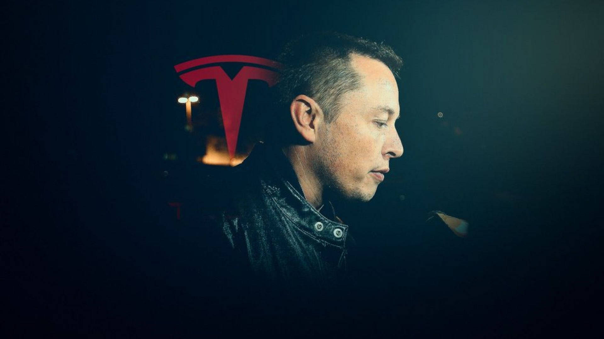 Elon Musk Tesla Dark Portrait Wallpaper