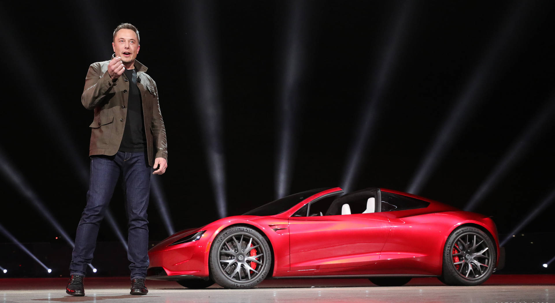 Elon Musk Tesla Roadster Launch 2017 Wallpaper