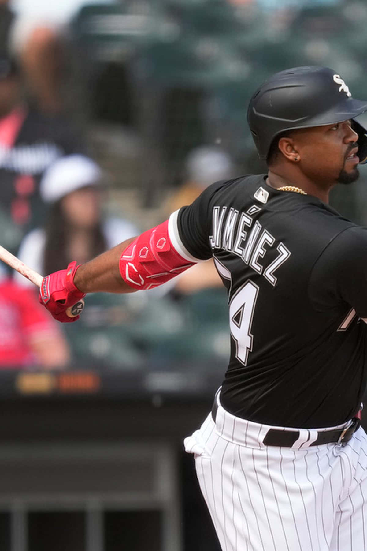 Eloy Jimenez Baseball Action Shot Wallpaper