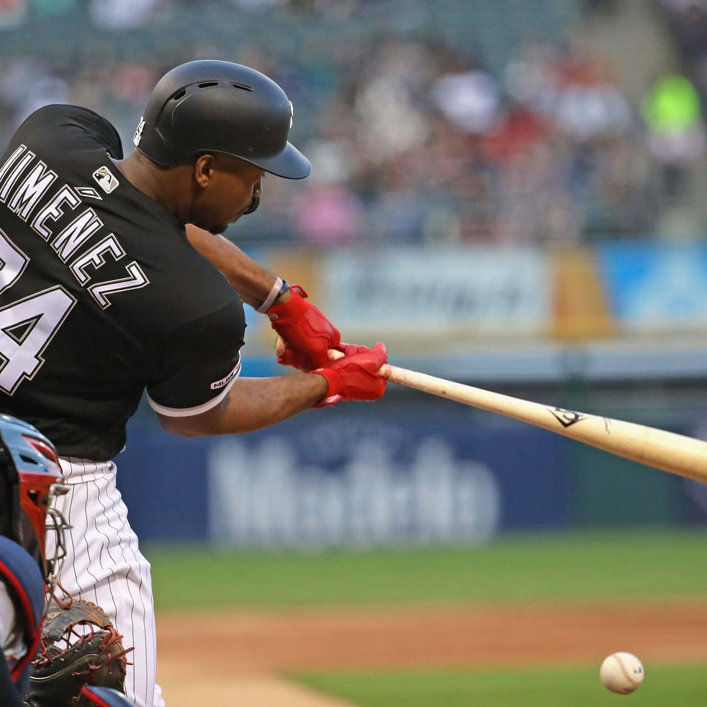 Eloy Jimenez Baseball Action Shot Wallpaper