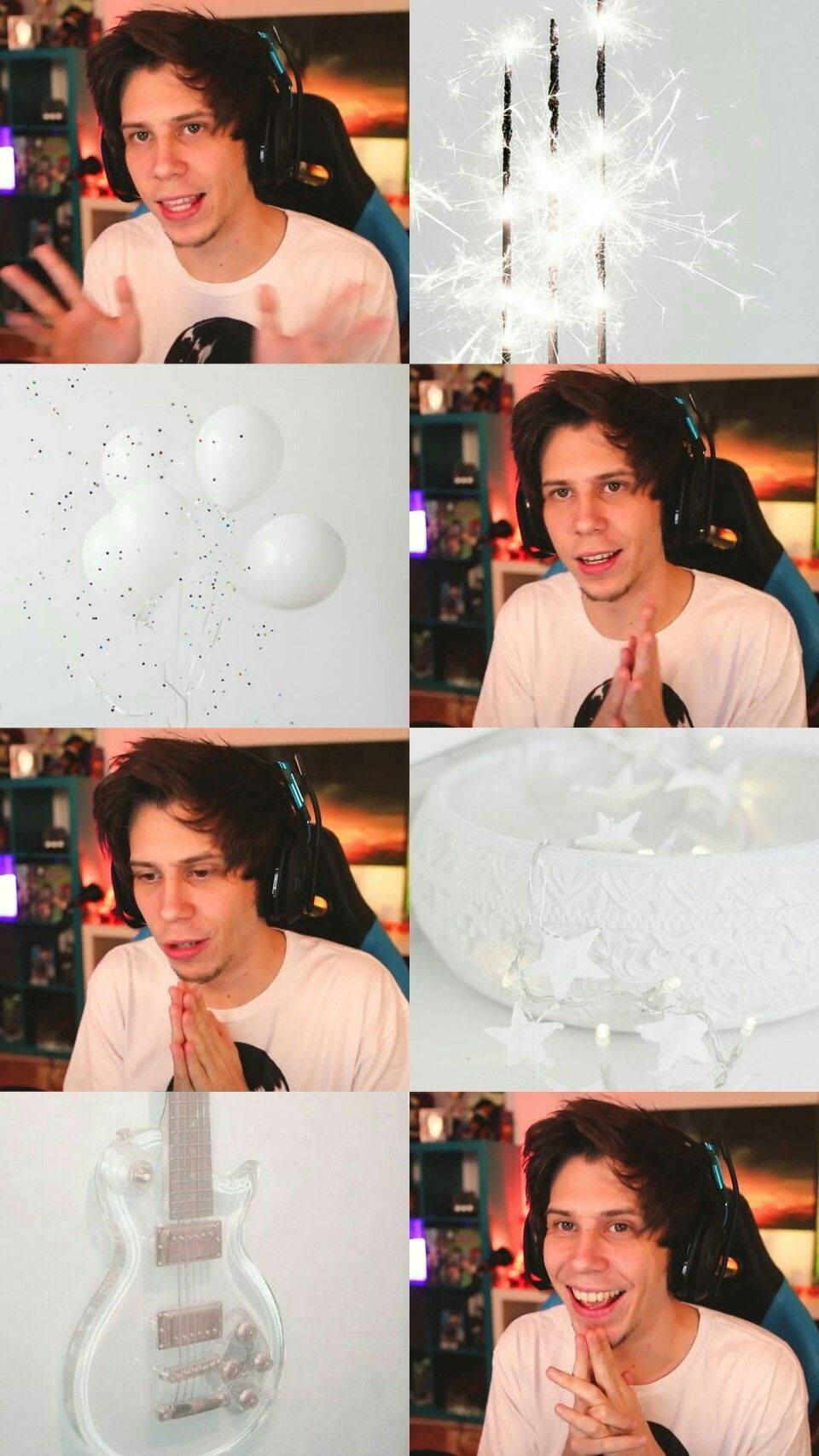 ElrubiusOMG poses with a white aesthetic. Wallpaper