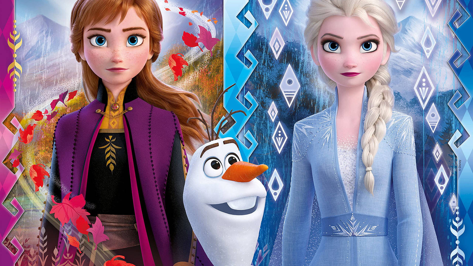 Elsa And Anna Autumn Winter Wallpaper