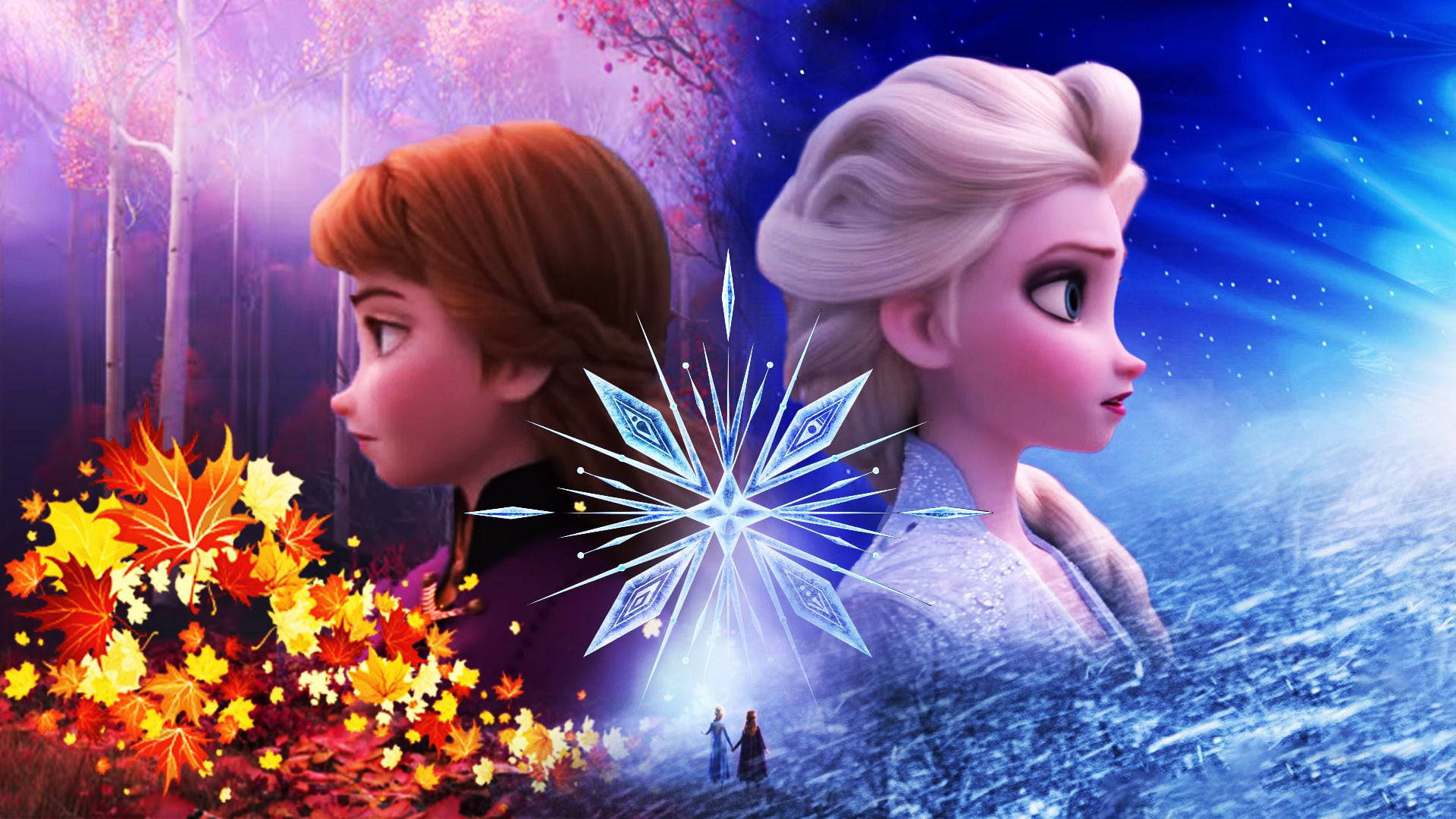 Elsa And Anna Elements Wallpaper