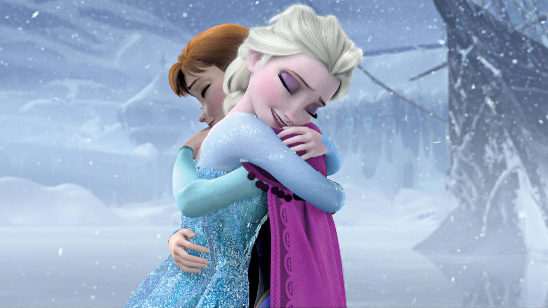Elsa And Anna Hug Wallpaper