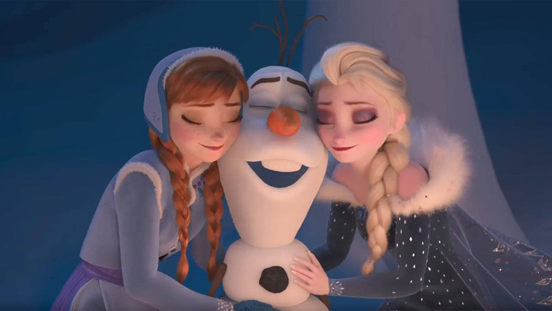 Elsa And Anna Olaf Happy Wallpaper