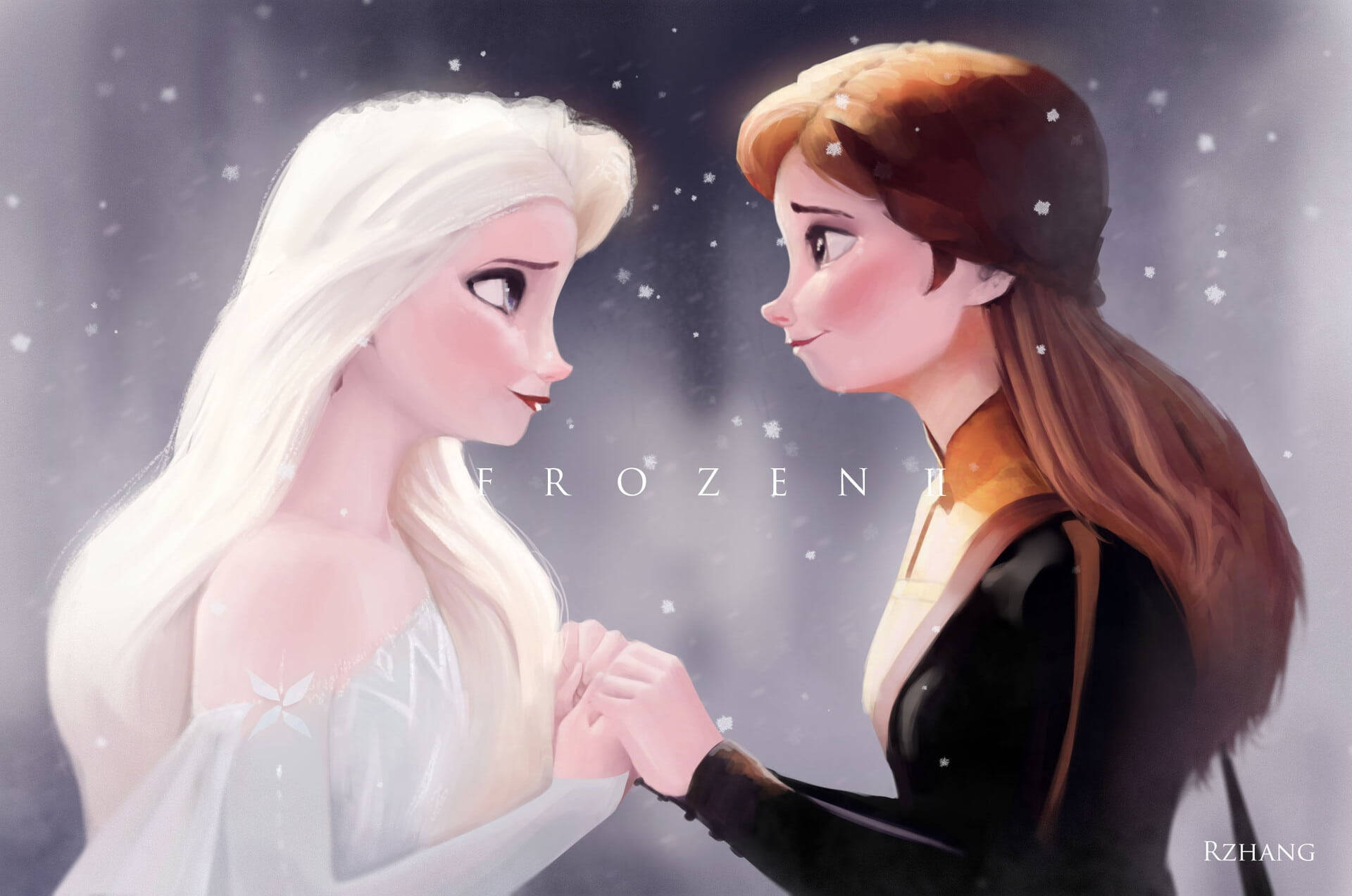 Elsa And Anna Painting Wallpaper