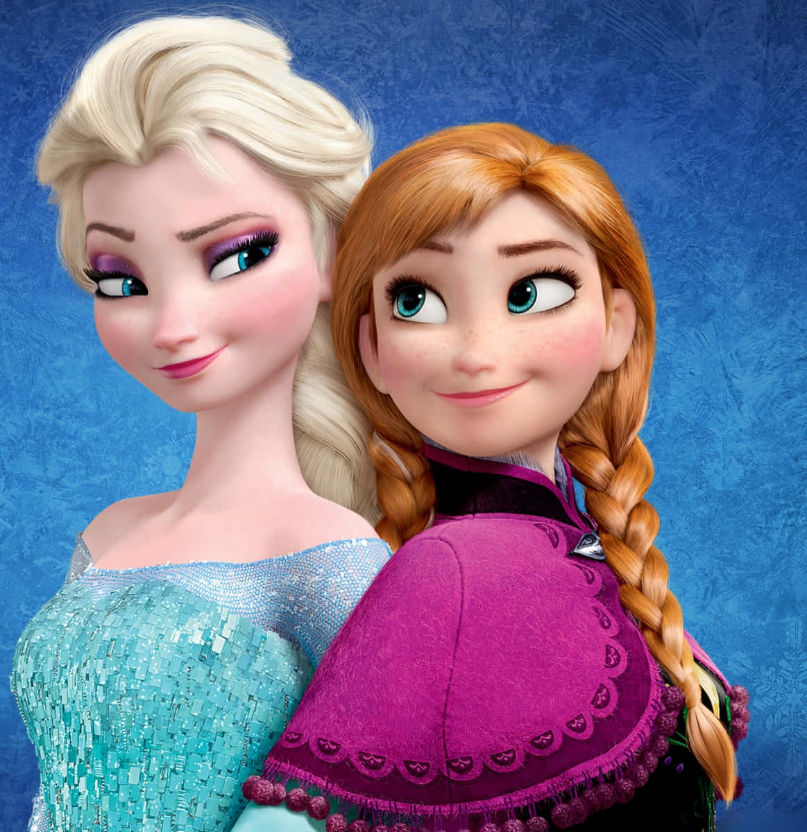 Irmãspara Sempre - Elsa E Anna Se Abraçam Diante De Uma Vista Deslumbrante De Montanhas.