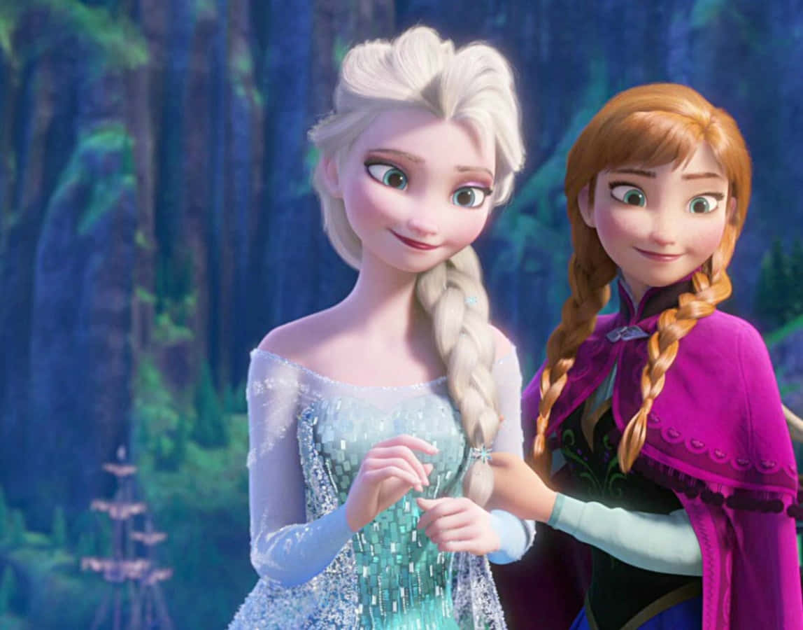 two frozen princesses standing next to each other