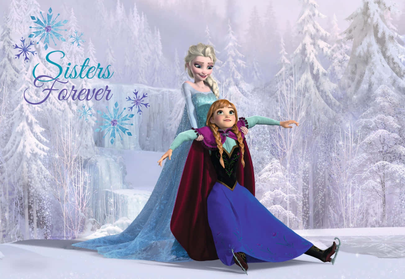Dieschwestern Elsa Und Anna Verbringen Zeit Miteinander.