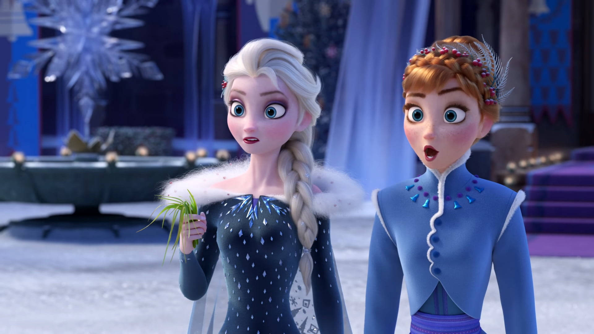 Elsa And Anna Shocked Wallpaper