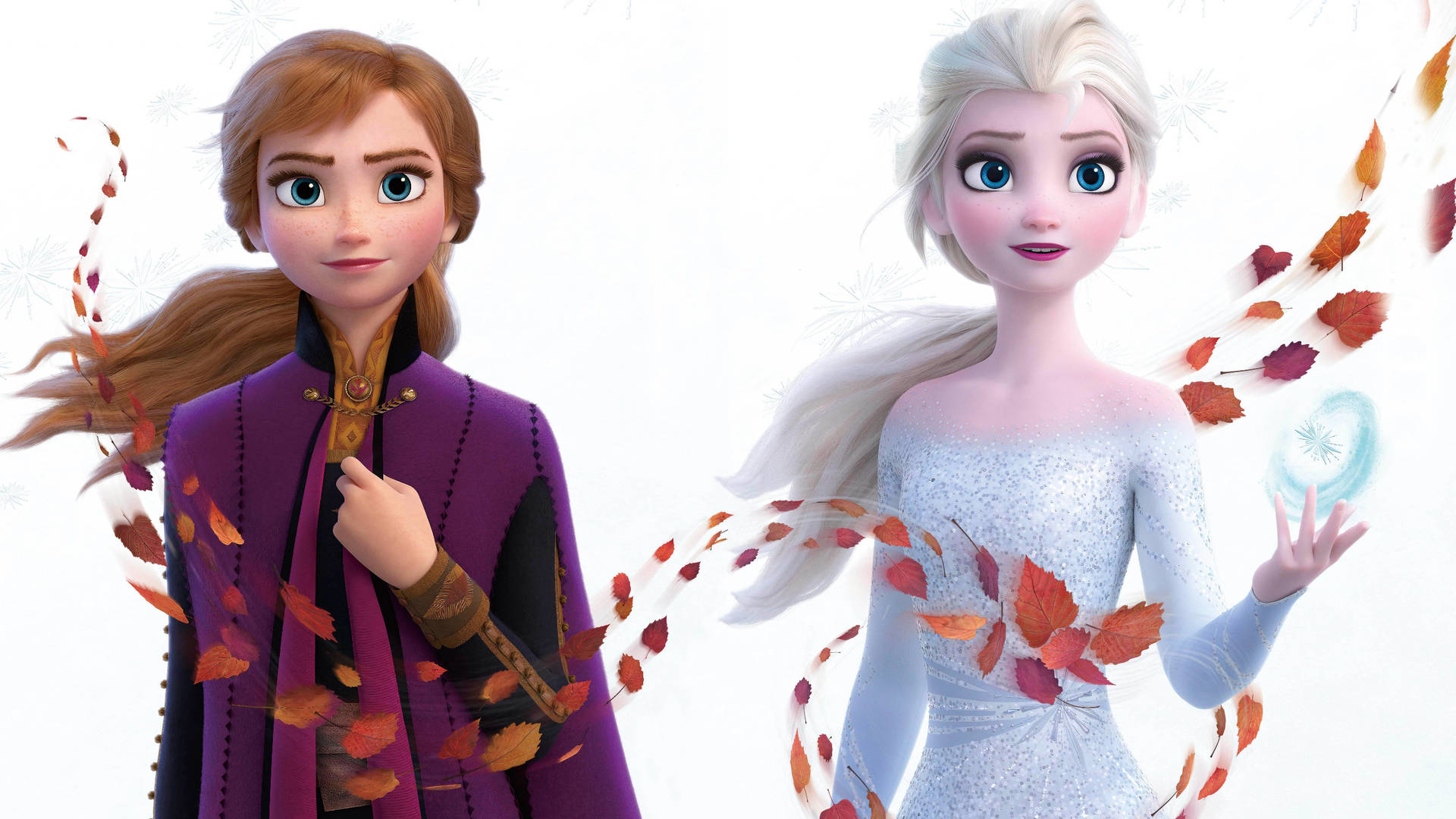 Sisters Tor the Heart: Elsa and Anna from the Movie Frozen Wallpaper
