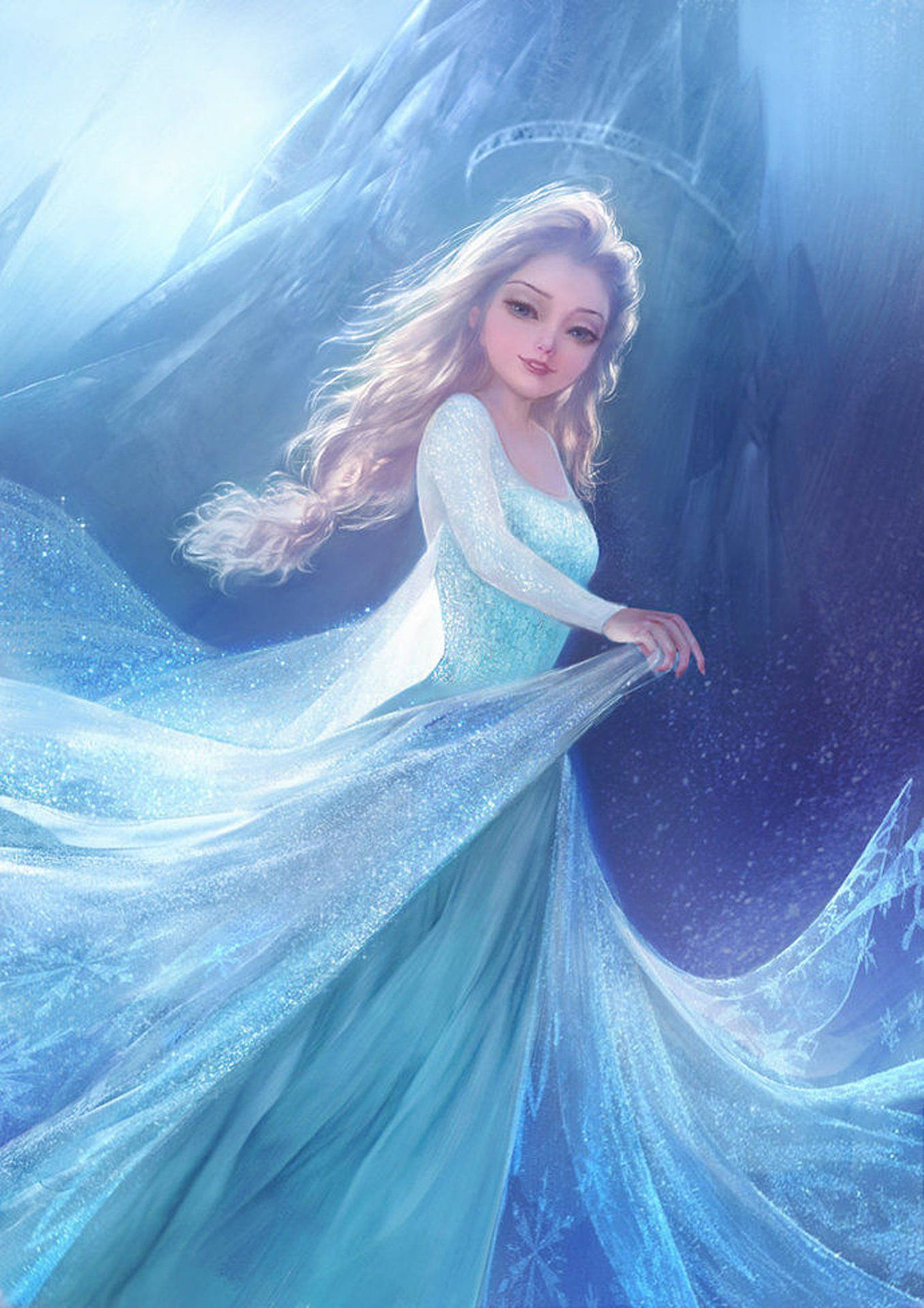 Elsa,una Hermosa Princesa De La Nieve Fondo de pantalla