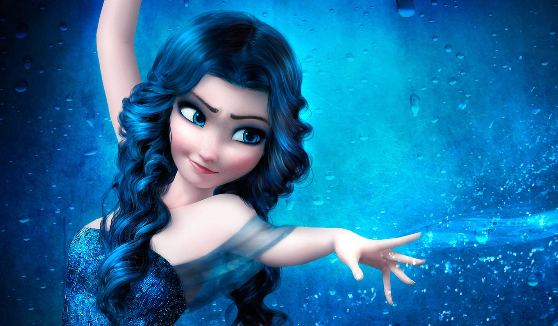 Elsa Blue Curls Wallpaper