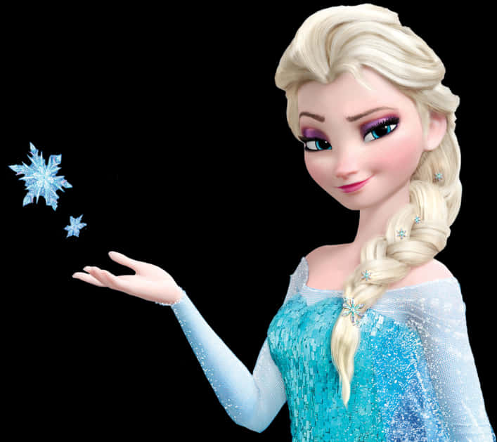 Elsa Creating Snowflakes PNG