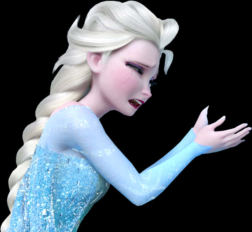 Elsa Crying Emotional Expression PNG