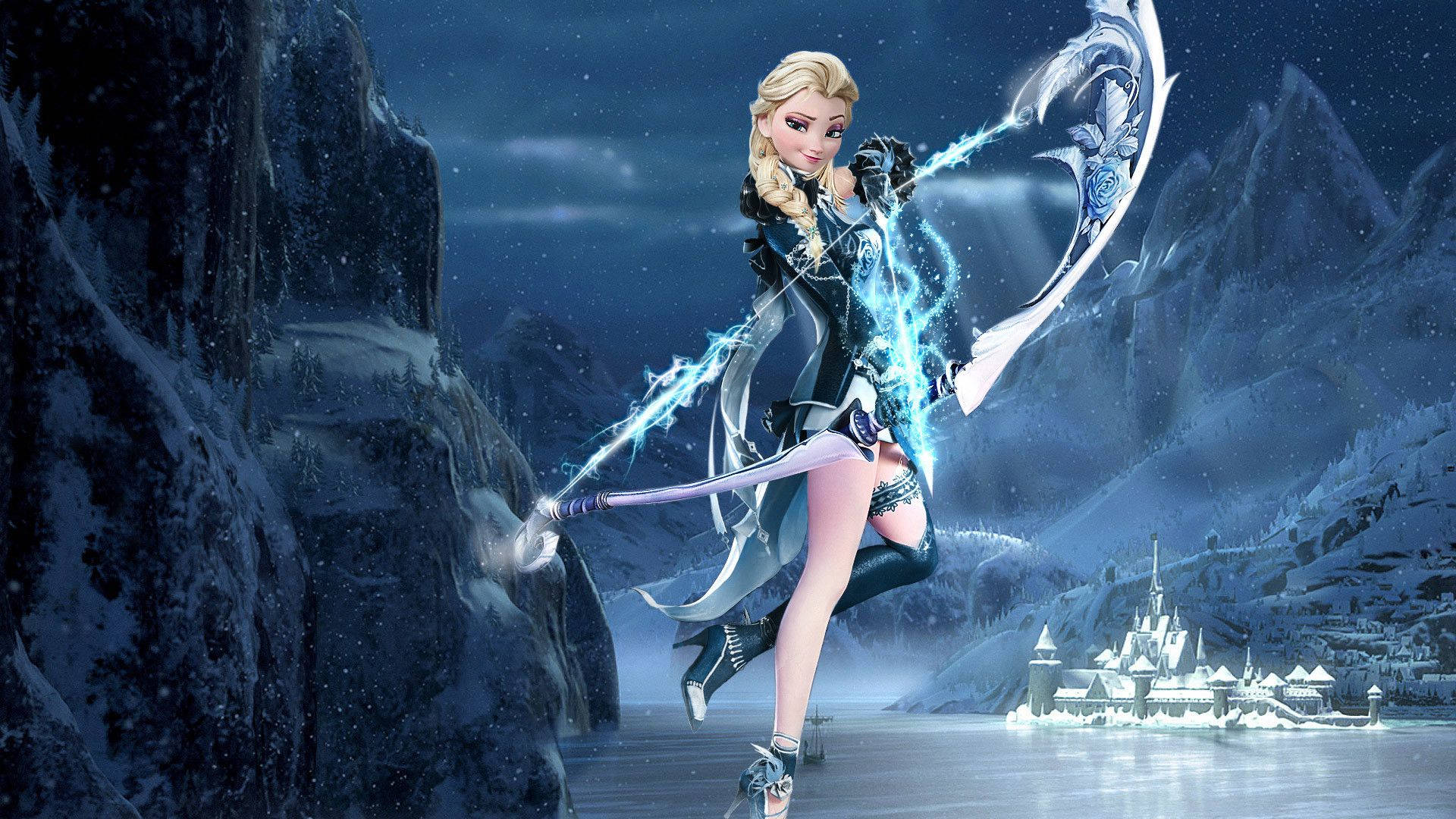 Elsa Doing Archery Frozen 2 Wallpaper
