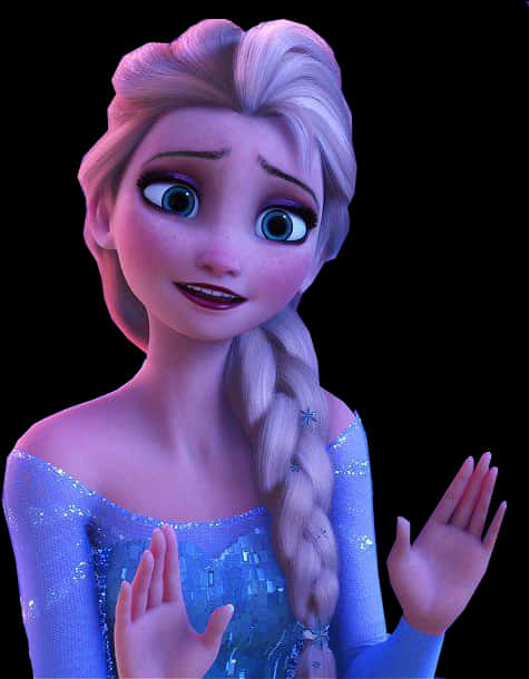 Elsa Frozen Character Portrait PNG