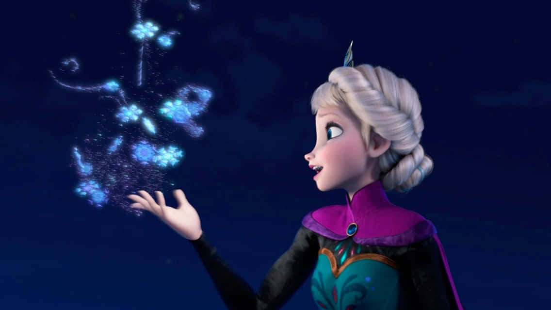 Immaginidella Magica Potenza Di Ghiaccio Di Elsa Di Frozen.