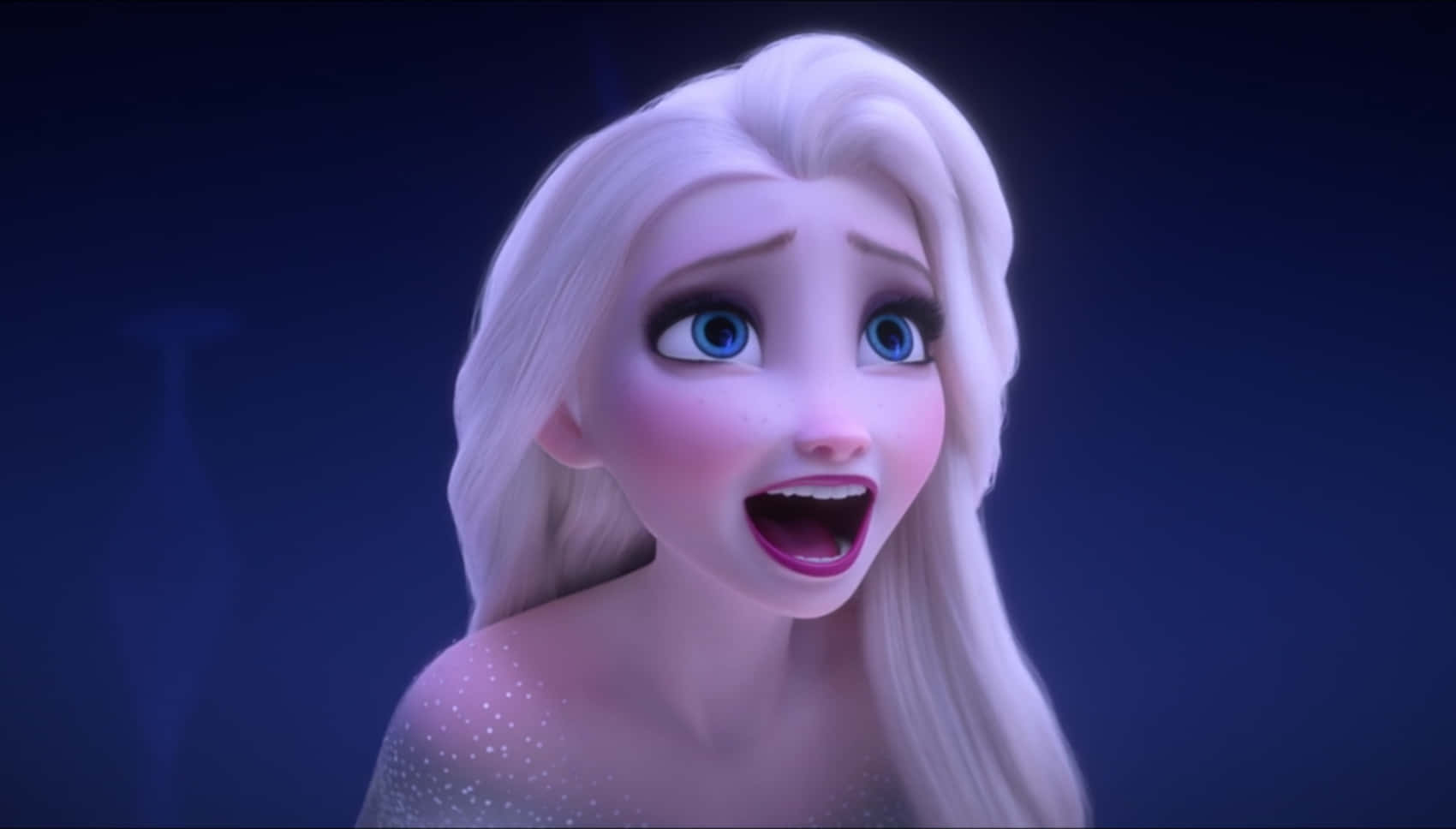 "elsa Looks Up At The Night Sky, Wishing For A Better Future."