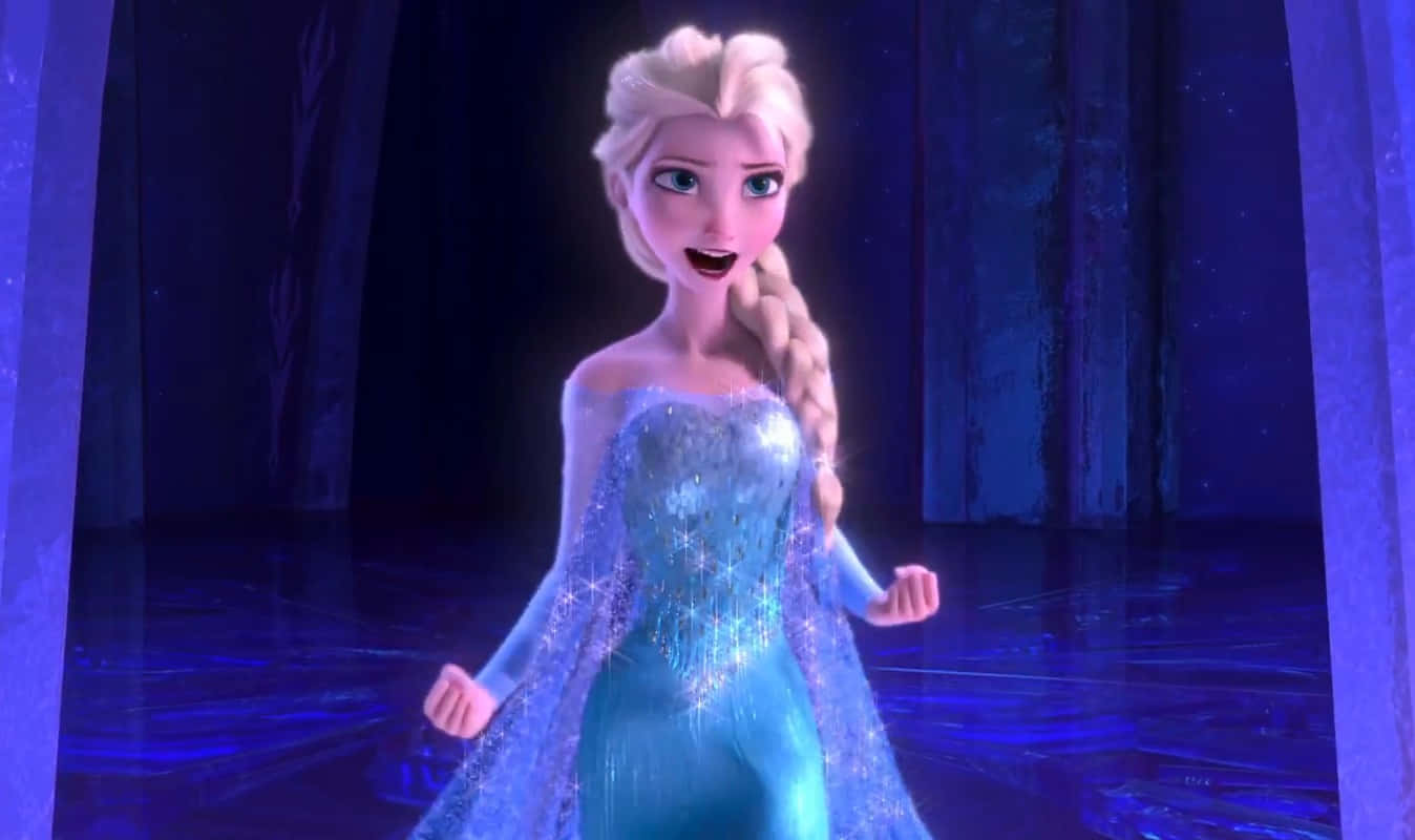 Annay Elsa Dejándose Llevar En Lo Alto De Un Acantilado, Frozen